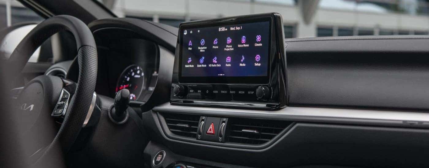 Infotainment and digital gauge cluster on a 2023 Kia Forte