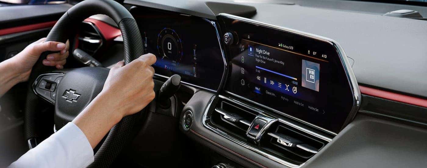 Black dash in a 2024 Chevy Trailblazer.