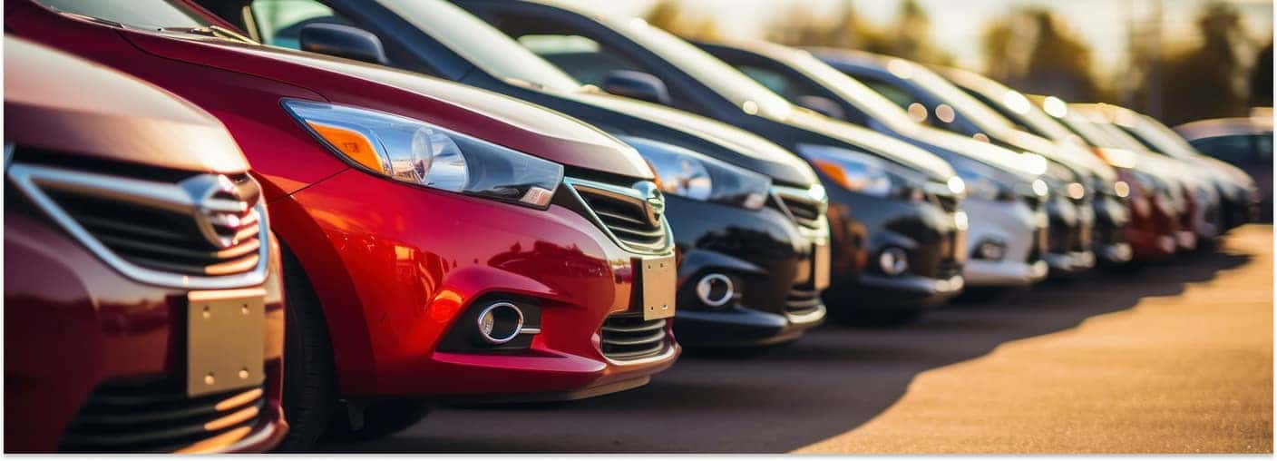 Sedans Parked on a Lot