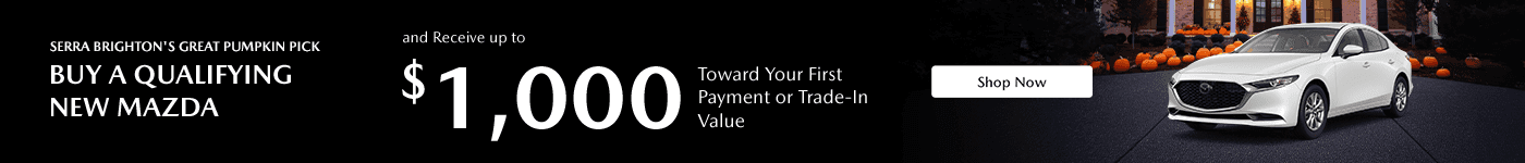 Buy a Qualifying New Mazda and Receive up to $1,000 Toward Your First Payment