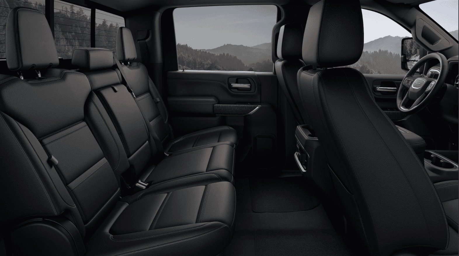 Spacious rear seating in the GMC Sierra 2500HD