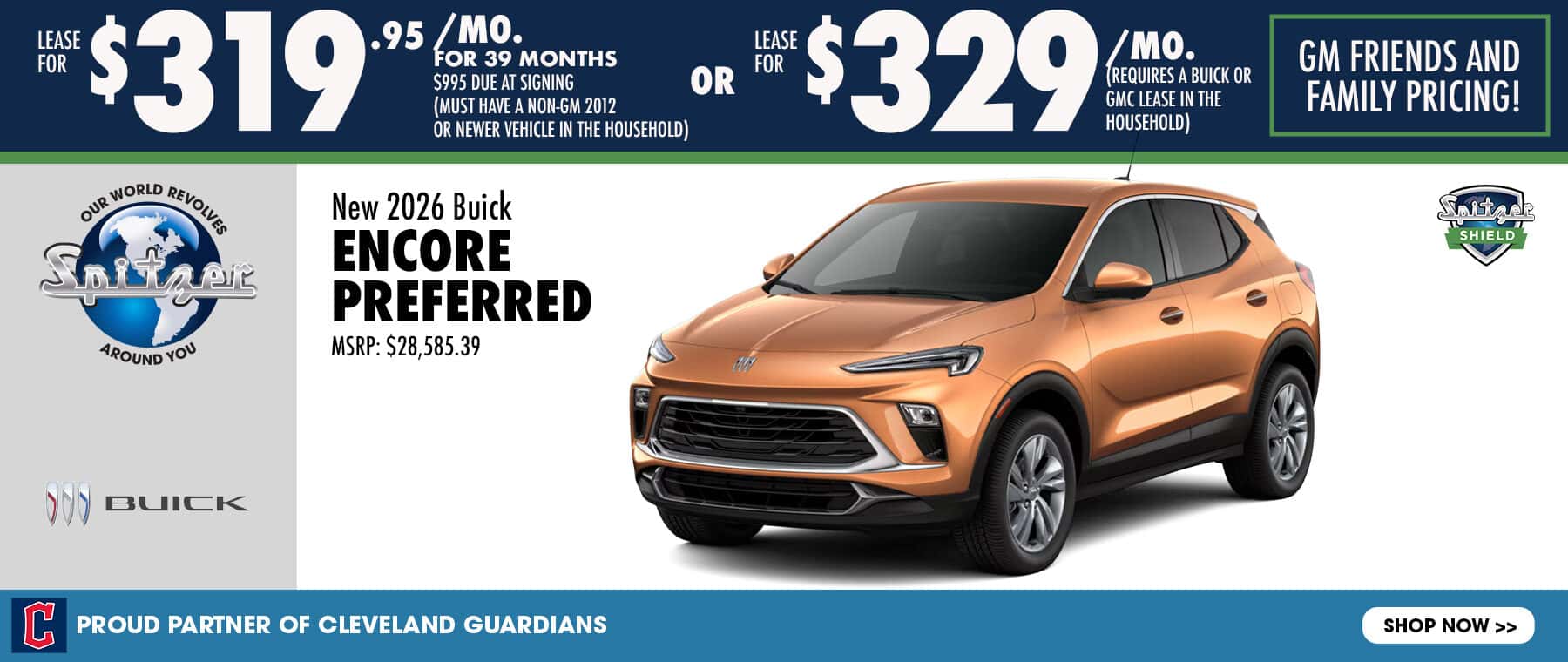 09.2026_Buick Encore_Lease for $319 for 39 mo OR Lease for $329 with a buick or gmc lease in household