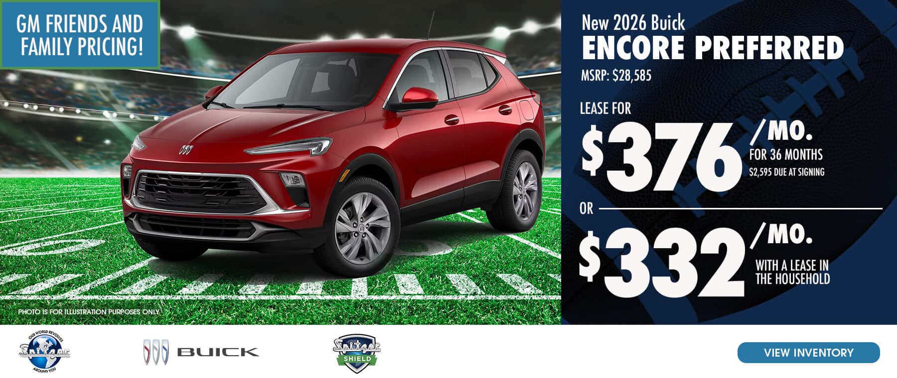 10.2026 Buick Encore_Lease for $376 for 36 mo OR $332 with lease in house