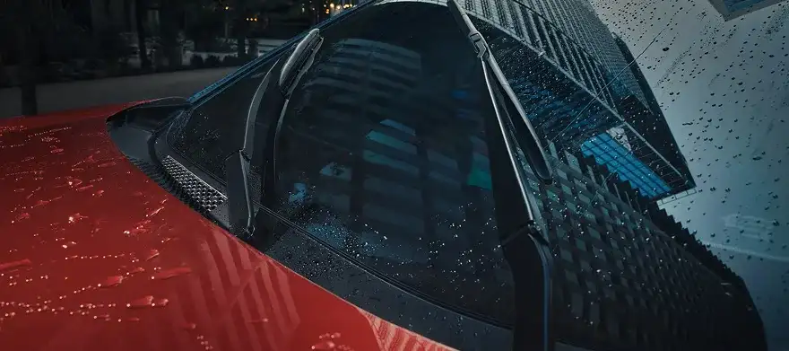 Rain-sensing wipers on the 2026 Toyota C-HR windshield