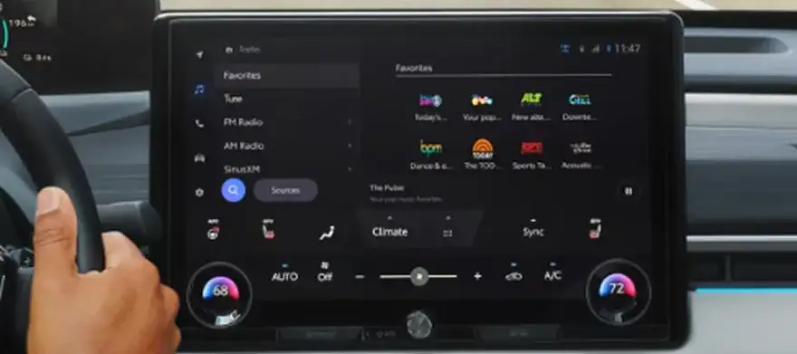 SiriusXM entertainment on the 2026 Toyota C-HR display