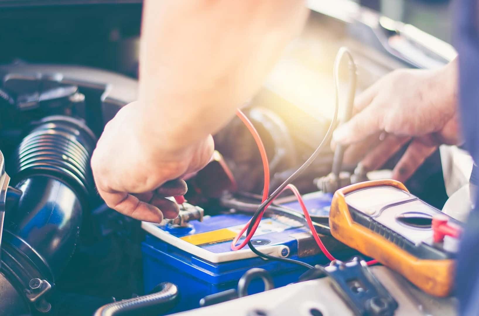 Jumper cables at Lexus Service Center