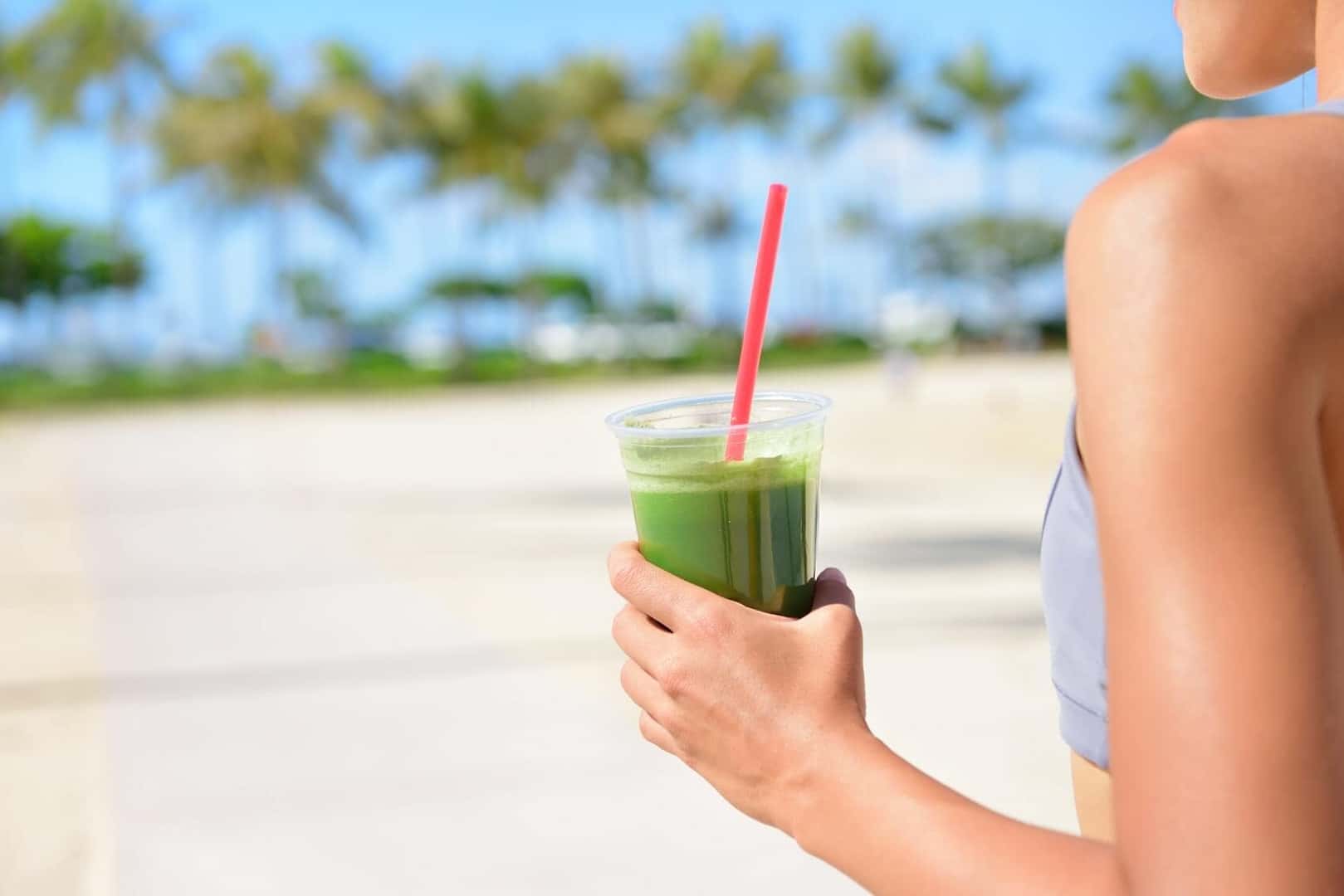 Drinking a smoothie in Jensen Beach Florida