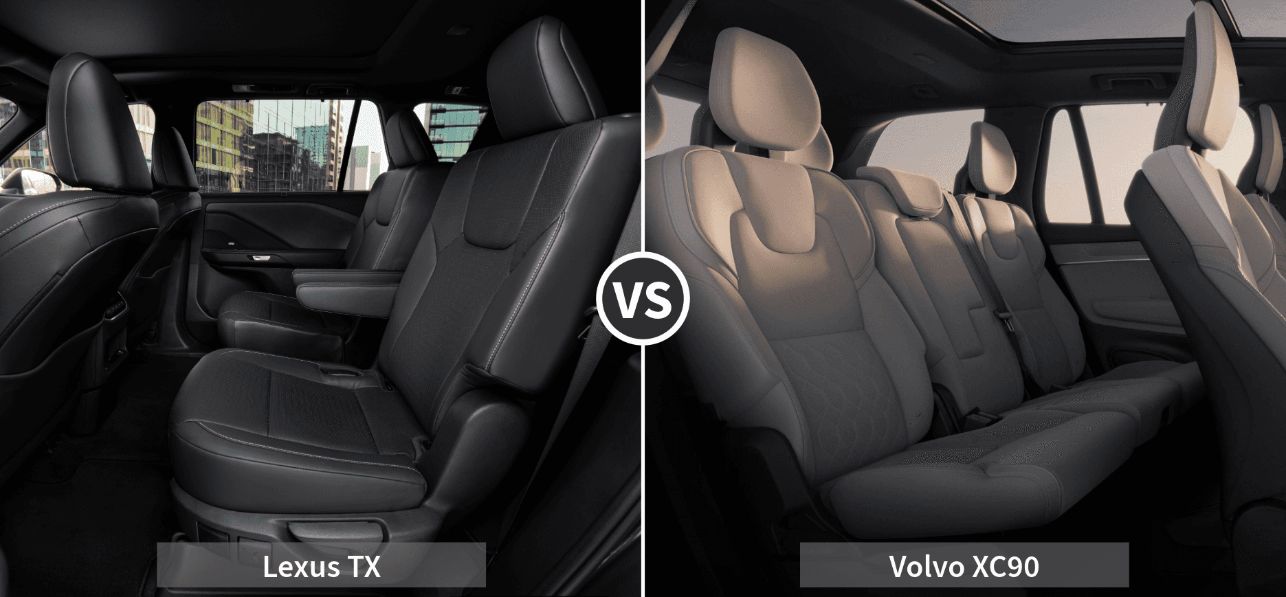 Lexus TX vs. Volvo XC90: Dimensions