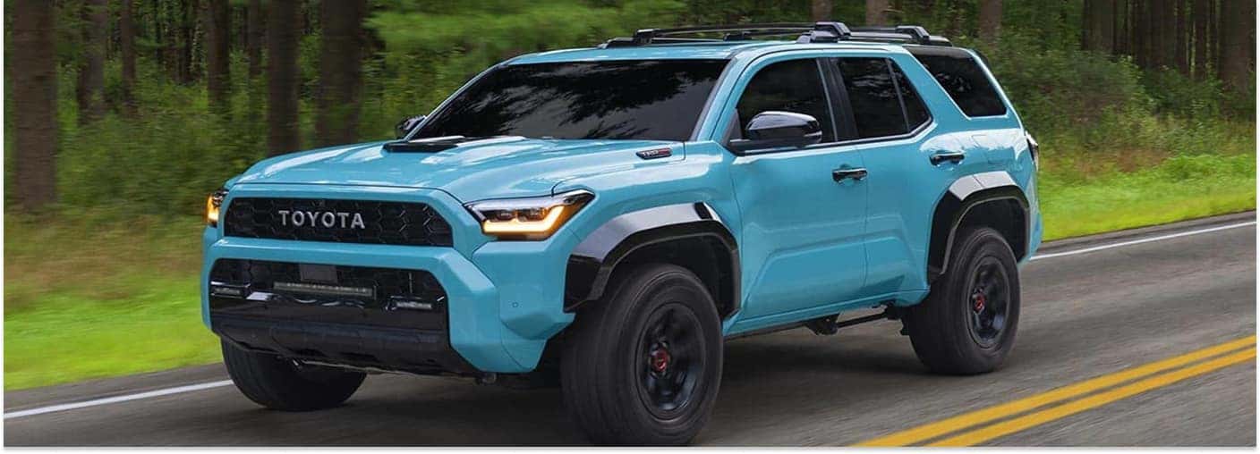 Bright Blue 2026 Toyota 4Runner Driving On Road