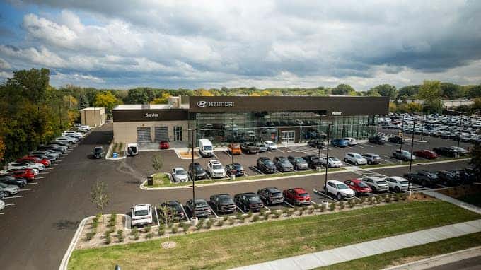 Drove View of the Wasler Hyundai Brooklyn Park MN of the Front