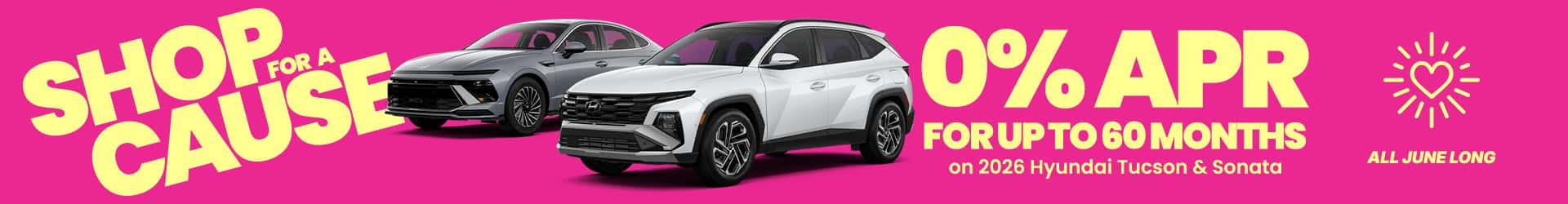 0% for up to 60 months on 2026 Hyundai Tucson and sonata