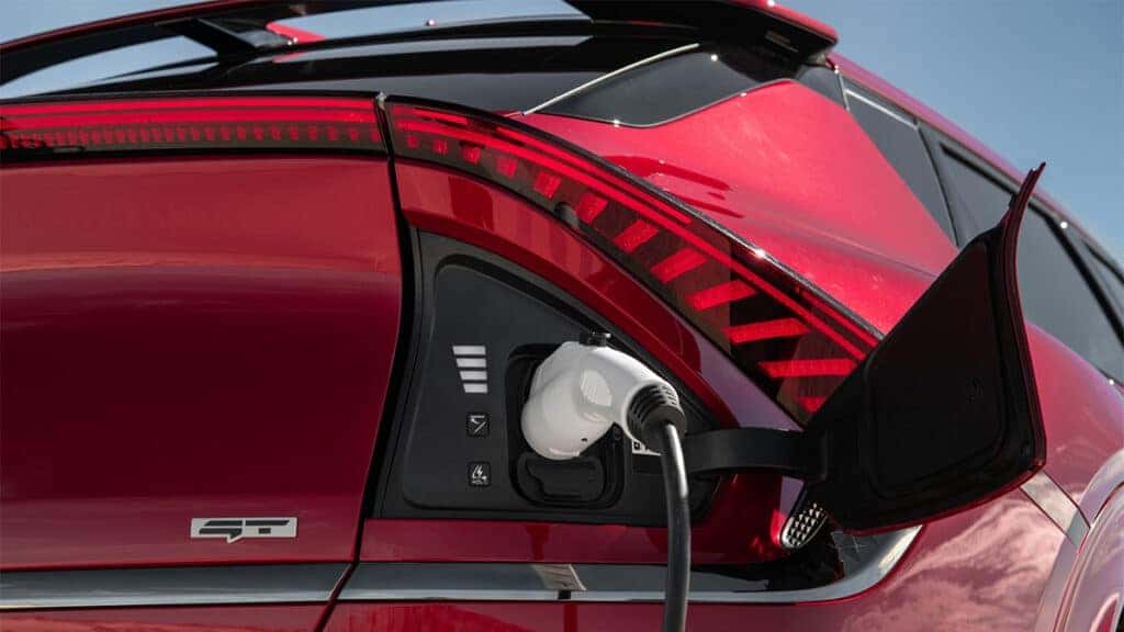 A Kia EV6 charging.